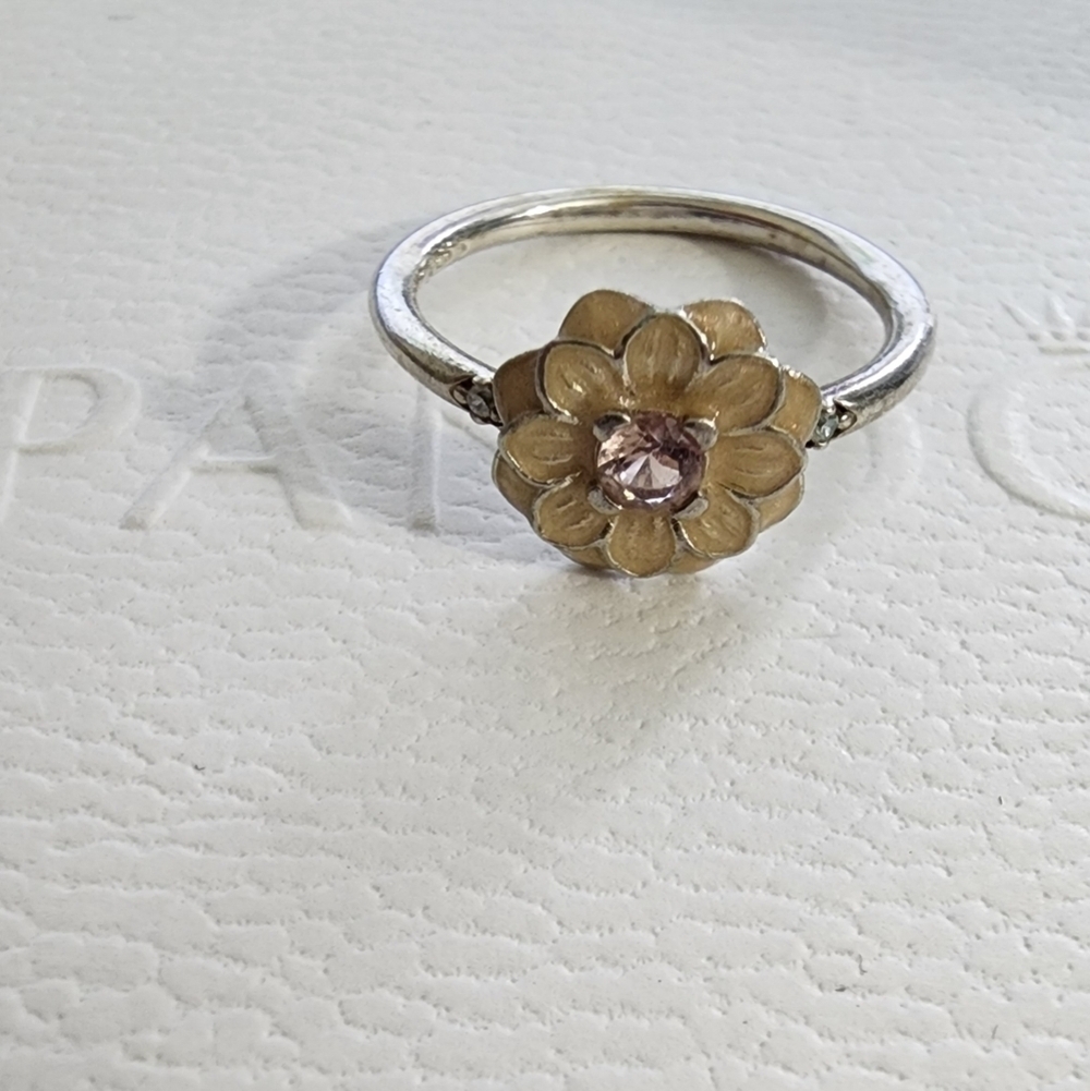 Pandora BLOOMING DAHLIA RING ENAMEL CZ SIZE 48 - Picture 2 of 8